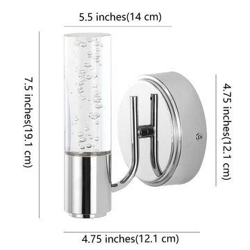 Bolha Minimalist Modern Bubble Acrylic/Iron Integrated LED Vanity Light - JONATHAN Y